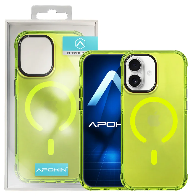 Capa Fluorescente MagSafe Apokin para iPhone 16 em Várias Cores Laranja - Imagem 3