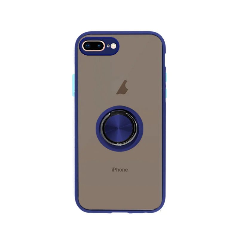 Capa de Gel Apokin para iPhone 7 Plus / 8 Plus Fumada Magnética com Suporte Vermelho - Imagem 2
