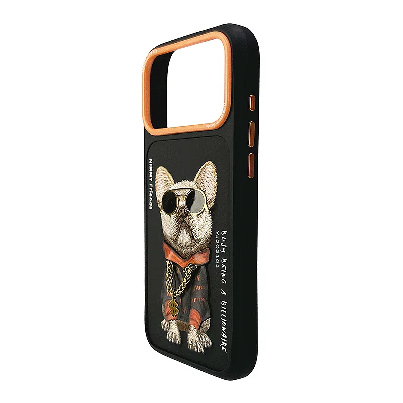 Capa Nimmy Apokin para iPhone 16 com Bordado e MagSafe Cão Preto - Imagem 2