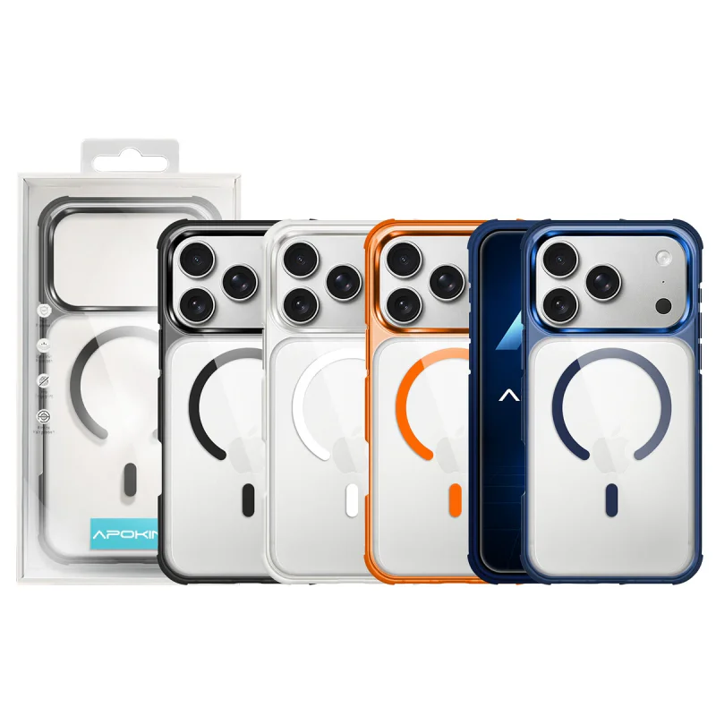 Capa Acrílica Apokin com MagSafe para iPhone 17 Pro e 18 Pro Laranja - Imagem 1