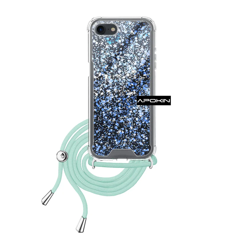 Capa de Gel Apokin para iPhone 7 Plus e 8 Plus Transparente com Cordão Variedade de cores - Imagem 4