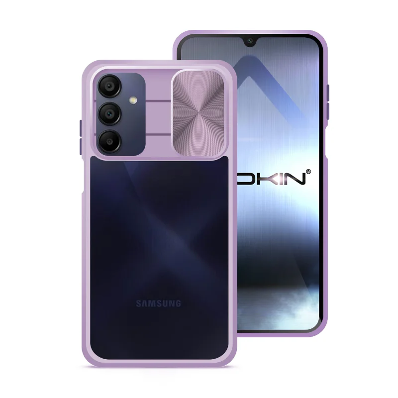 Capa de Gel Antichoque Apokin com Tampa de Câmara Deslizante para Samsung Galaxy A15 Preto - Imagem 4