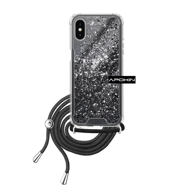 Capa de Gel Apokin para iPhone X e iPhone XS Transparente com Cordão Variedade de cores - Imagem 5