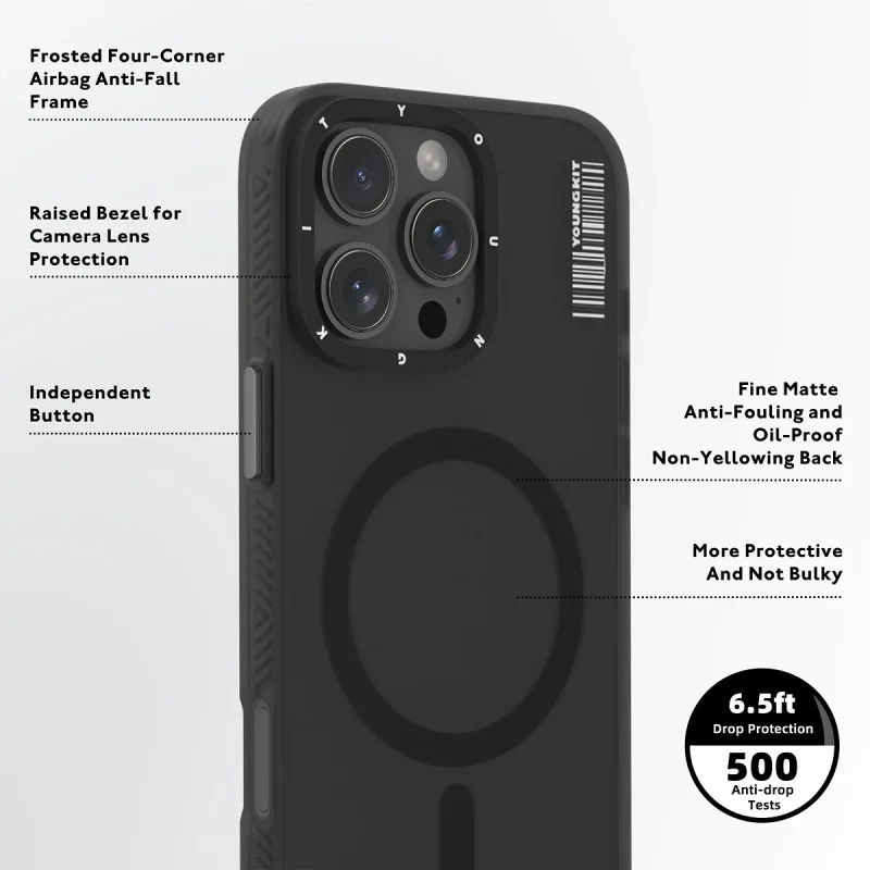 Capa Apokin Youngkit Sand Matte para iPhone 17 Pro e iPhone 18 Pro Max Areia Mate - Imagem 3