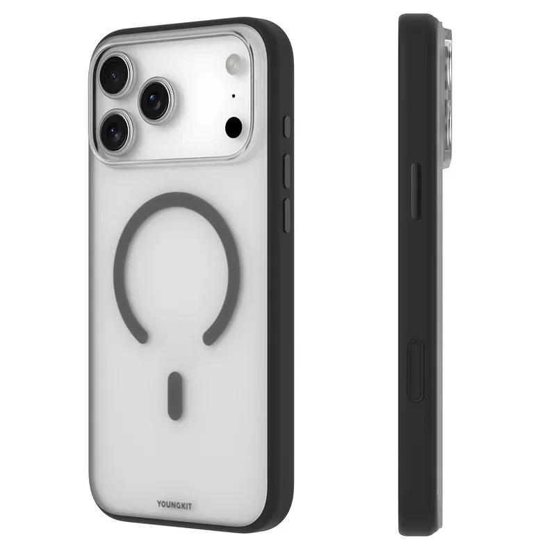 Capa Apokin Youngkit Transparente para iPhone 17 Pro Max e 18 Pro Max Preto