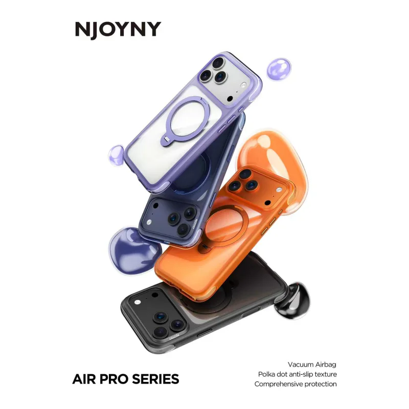 Capa Bumper Apokin Njoyny Air S6-Stand para iPhone 17 Pro Laranja - Imagem 2