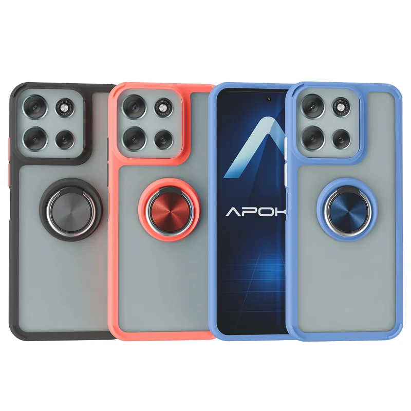 Capa Apokin para Motorola Moto G86 5G em Gel com Suporte Fumada Preto - Imagem 1