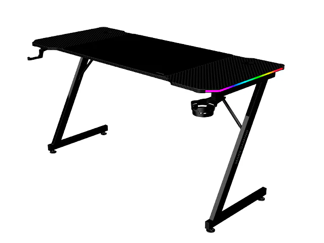 Secretária Gaming Mars Gaming MGD-X140RGB 140x60 cm com Iluminação RGB, Comando e Tapete XXL Preta - Imagem 3