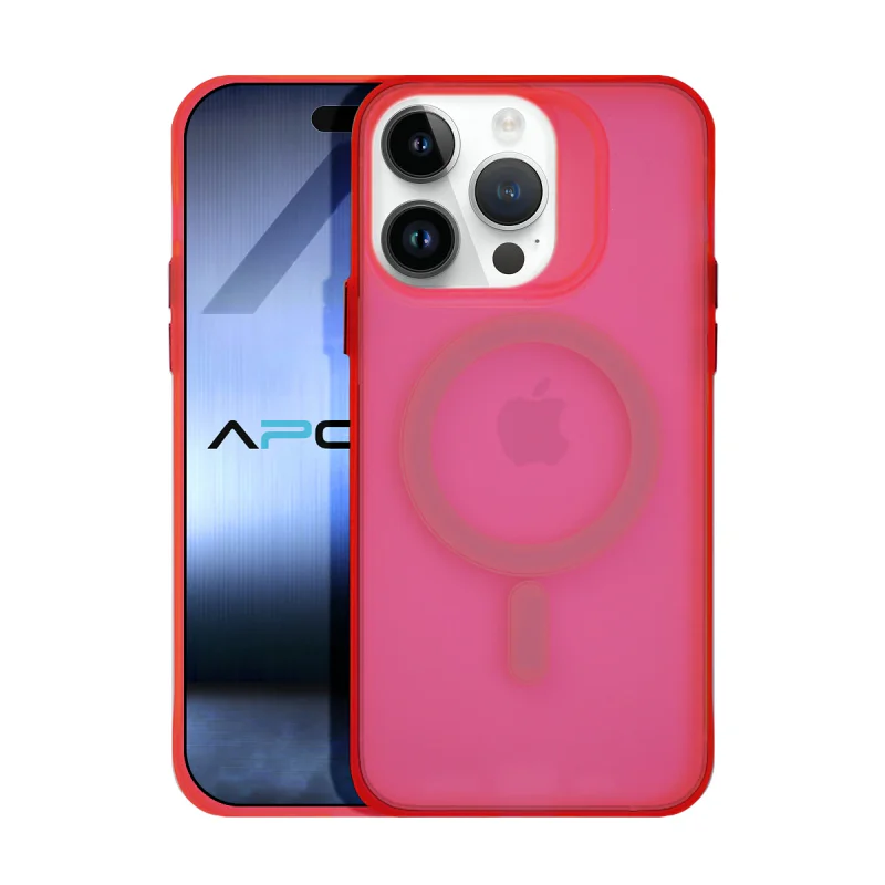 Capa Fluo com MagSafe Apokin para iPhone 14 Pro Fúcsia - Imagem 2