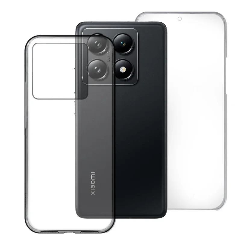 Capa Apokin Dupla 360 para Xiaomi 14T Pro Silicone Transparente