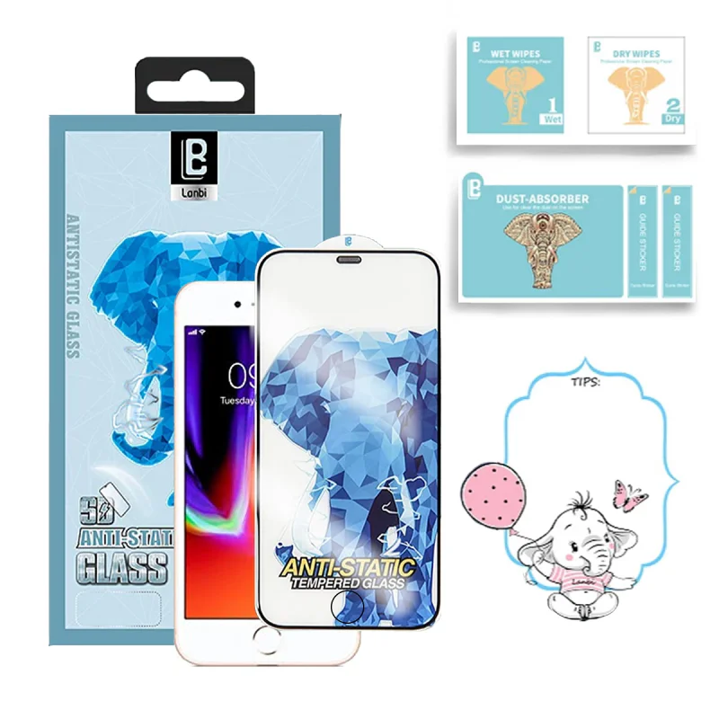Película de Vidro Temperado Apokin para iPhone 6 / 7 / 8 Antiestática Anti-óleo Branco