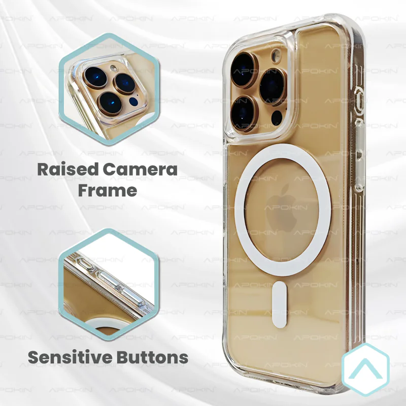 Capa Apokin para iPhone 14 Plus e iPhone 15 Plus Transparente 3,3 mm com MagSafe - Imagem 4