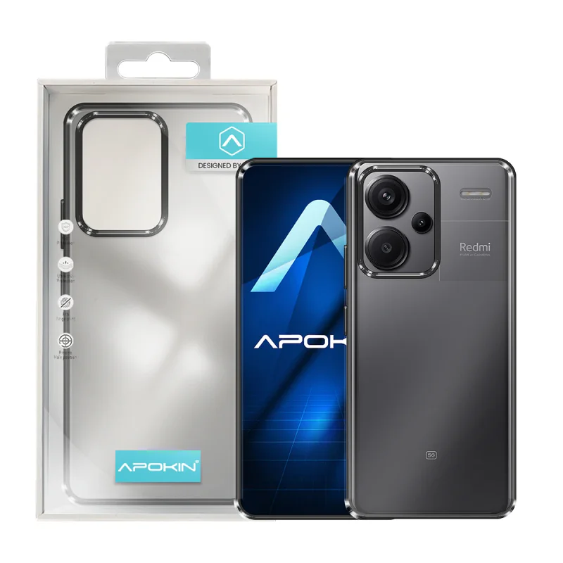Capa Acrílica Antichoque com Borda Colorida Apokin para Xiaomi Redmi 12 Preto - Imagem 2