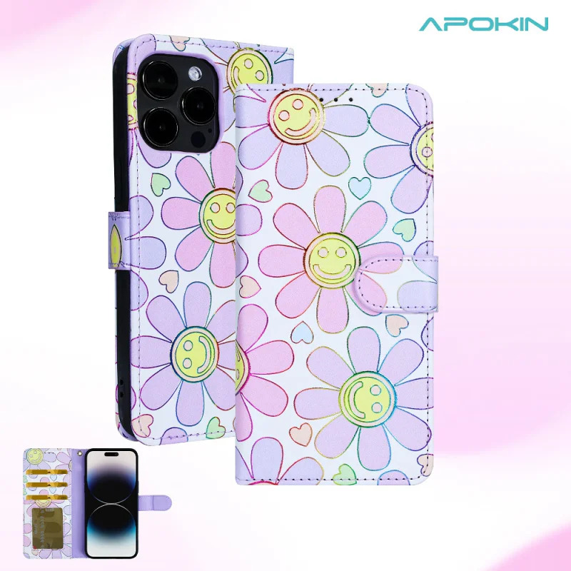 Capa com Porta-cartões Apokin para iPhone 16 Plus Padrão Leopardo - Imagem 5