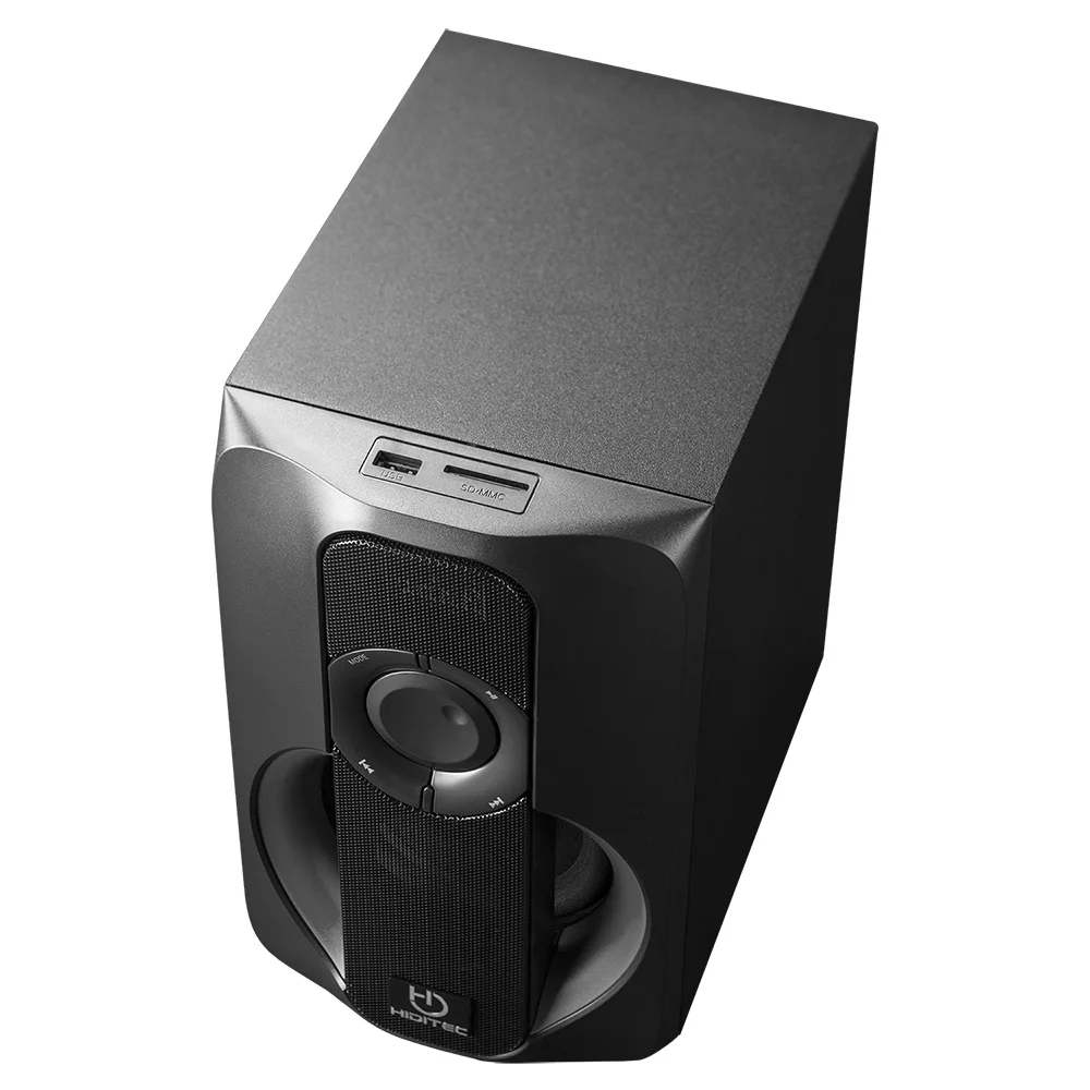 Colunas 2.1 Hiditec H400 Dark Edition 80W Bluetooth com Rádio FM, USB, SD e Comando - Imagem 3
