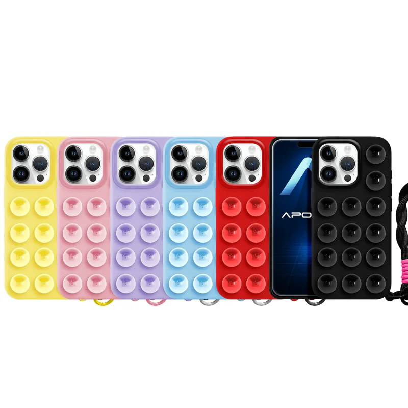 Capa Apokin para iPhone 14 Pro Silicone com Ventosa e Cordão Variedade de cores