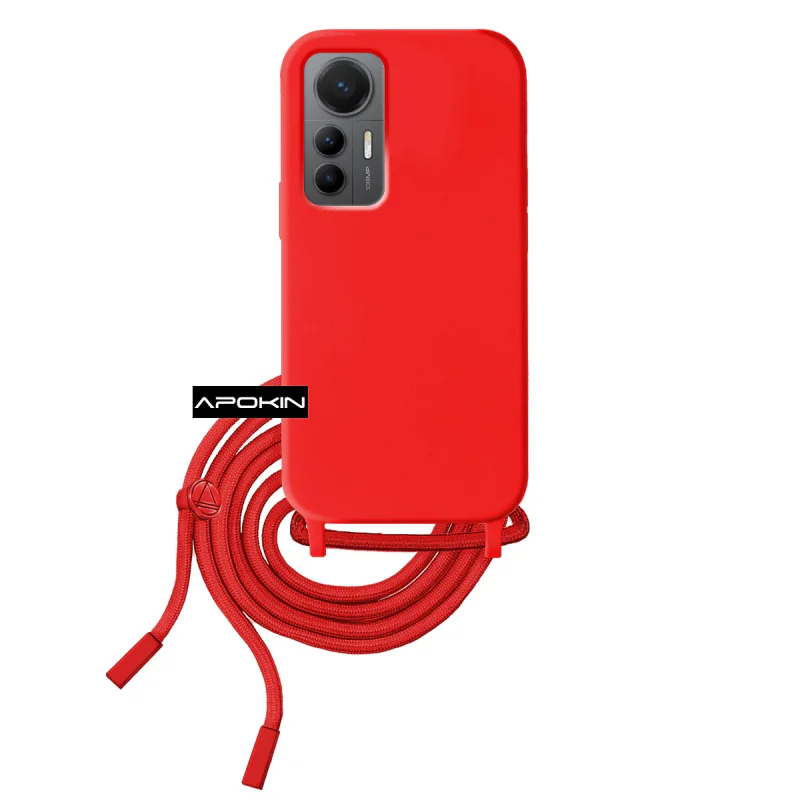 Capa Suave Apokin com Cordão para Xiaomi 12 Lite Vermelho - Imagem 3