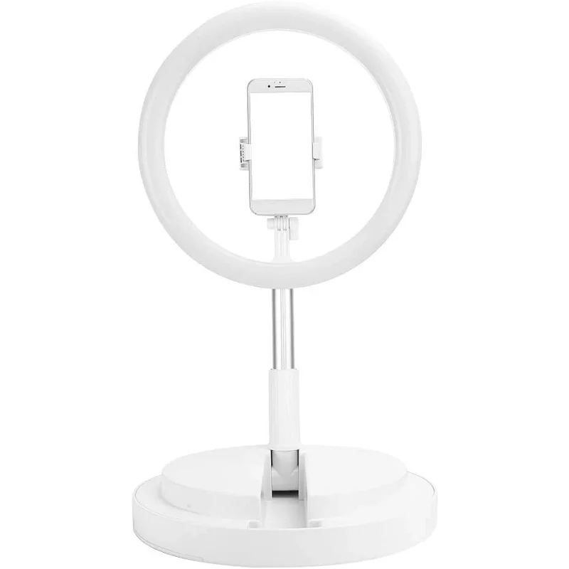 Anel de Luz LED Apokin RGB Live Beauty 26 cm com Tripé Ajustável até 168 cm Branco - Imagem 6