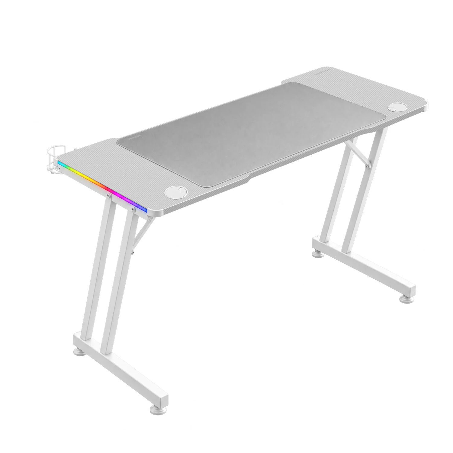 Secretária Gaming Mars Gaming MGD-A120RGB 120x60 cm com Iluminação RGB e Tapete XXL Branca - Imagem 2