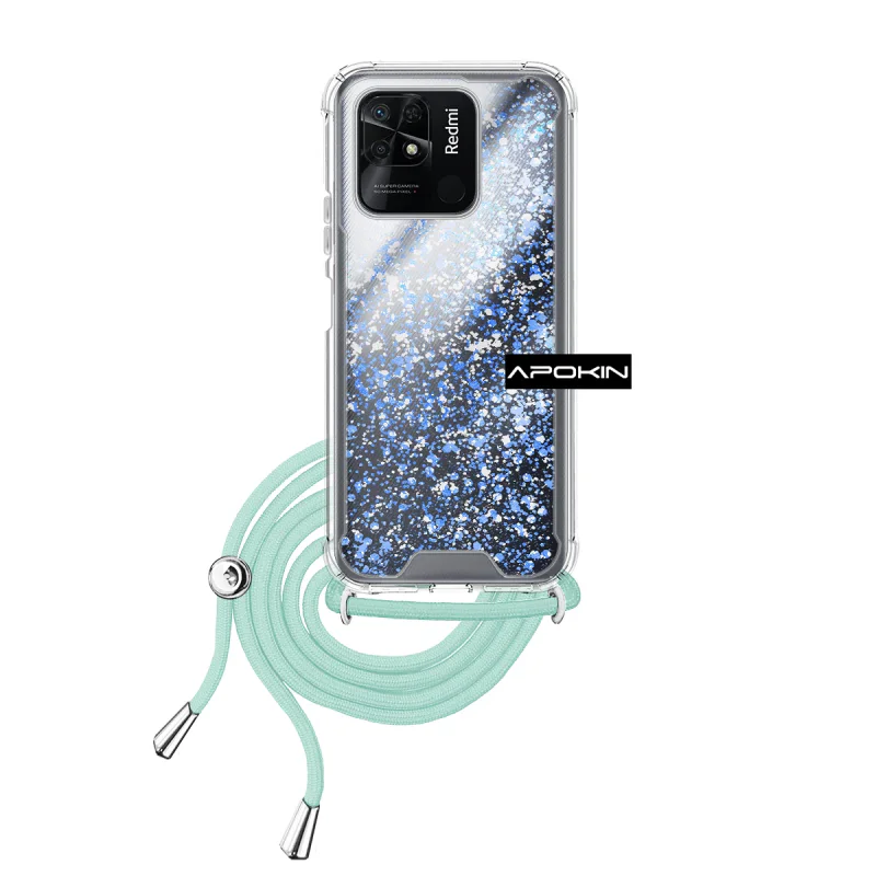 Capa Gel Apokin para Xiaomi Redmi 10C Transparente com Cordão Variedade de Cores - Imagem 4