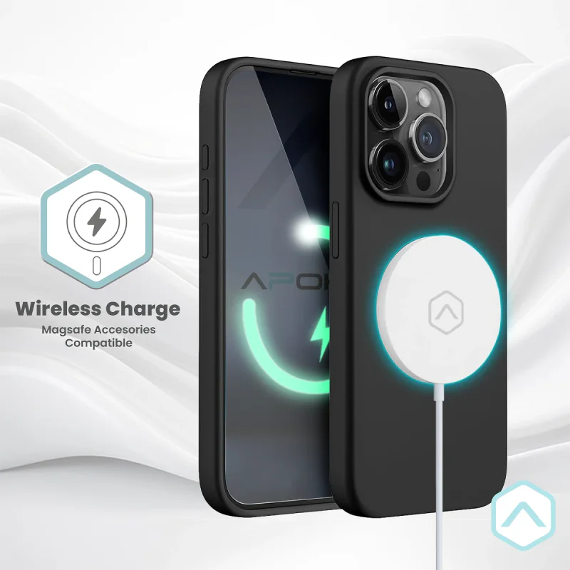 Capa Apokin para iPhone 17 Silicone Líquido Premium com MagSafe Preto - Imagem 5