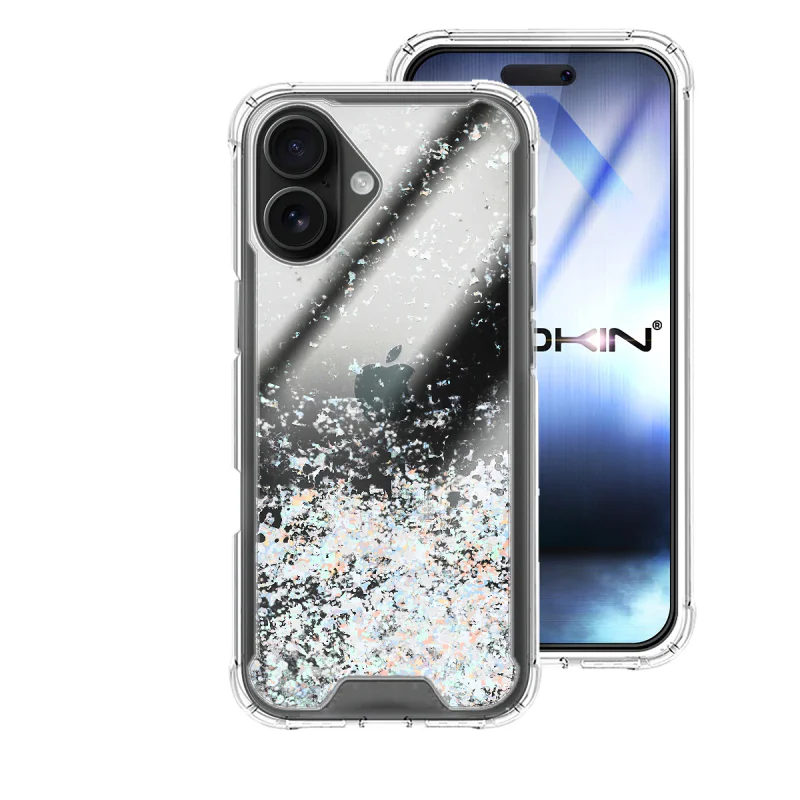 Capa Gel Transparente com Glitter Apokin para iPhone 17 Variedade de cores - Imagem 5
