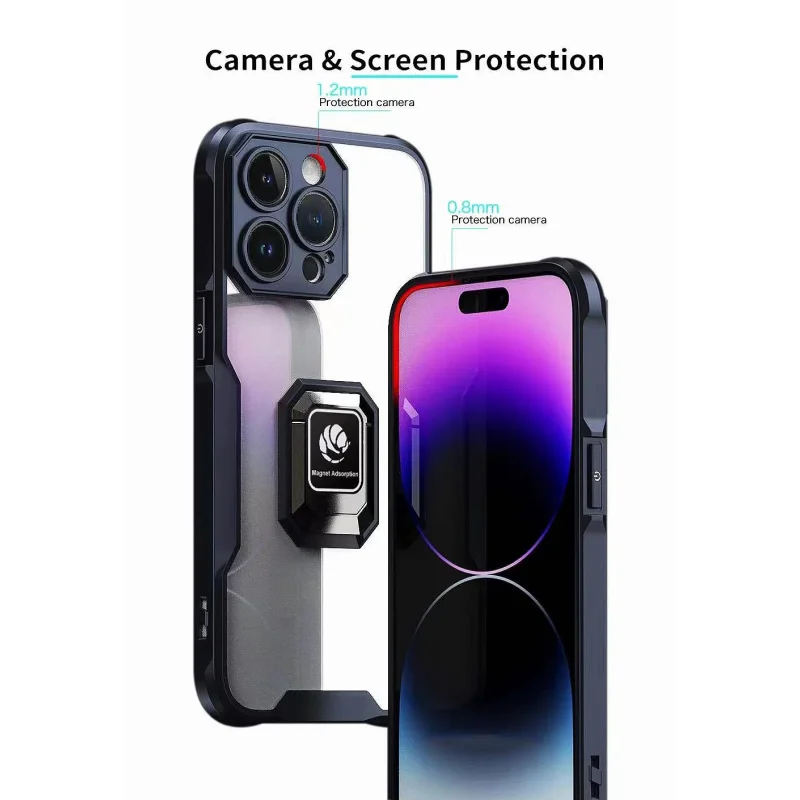 Capa Apokin para iPhone 14 Pro com Anel e Íman Preto - Imagem 3