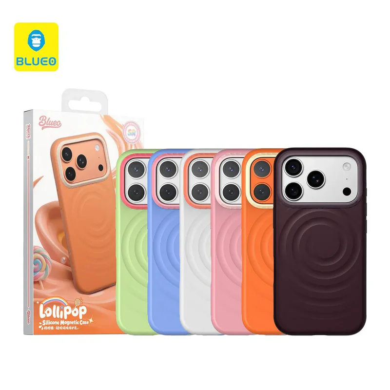 Capa Apokin Blueo Lollipop para iPhone 17 Pro / 18 Pro em Silicone Magnético Laranja