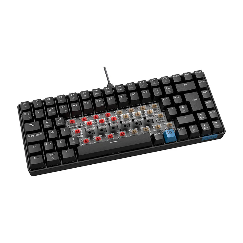 Teclado Gaming Mecânico Sem Fios Hiditec GM1K 75% Hot-Swap Gateron Pro Red RGB Preto - Imagem 8