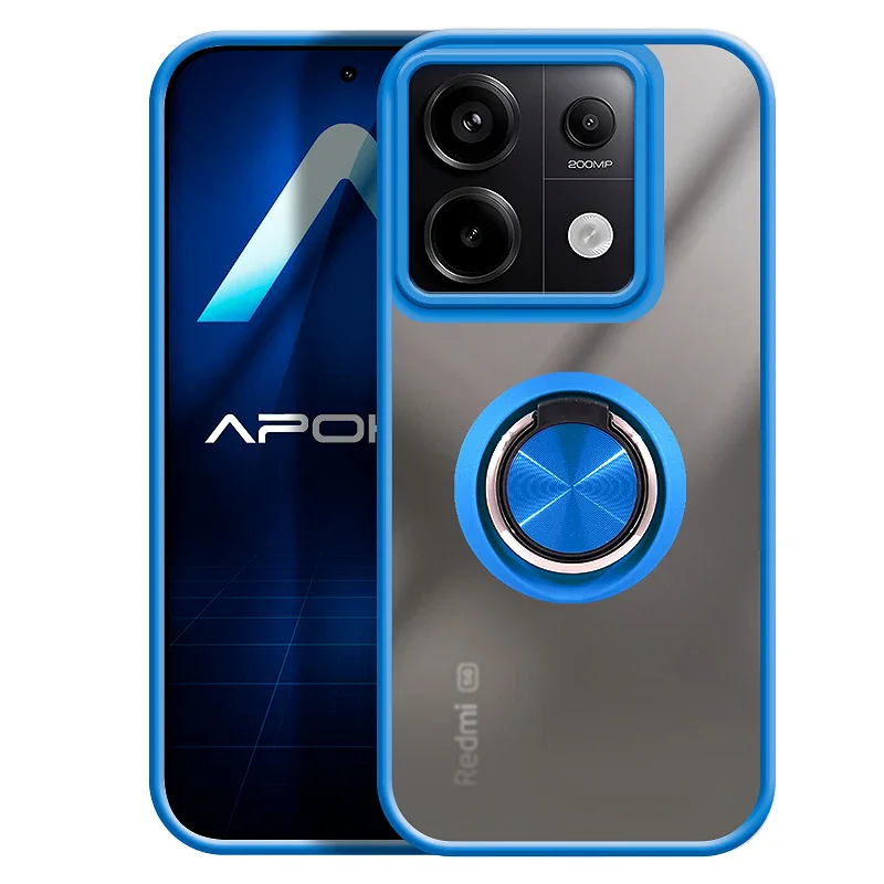 Capa Apokin Gel Fumada com Suporte e Íman para Xiaomi Redmi Note 13 Pro 5G Azul - Imagem 4