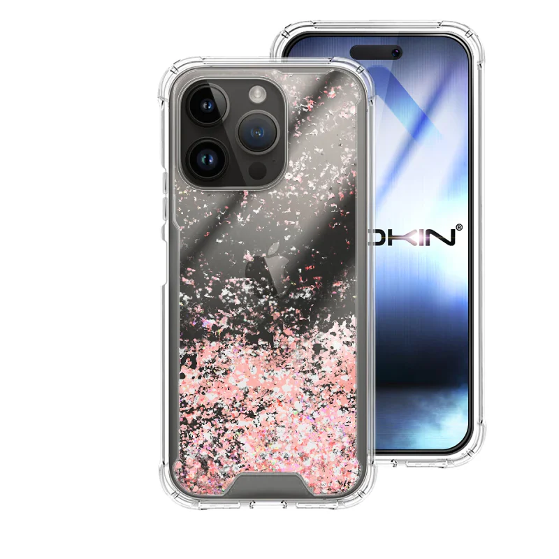 Capa Apokin para iPhone 14 Pro Max 6,7 polegadas Gel com Glitter Azul - Imagem 3