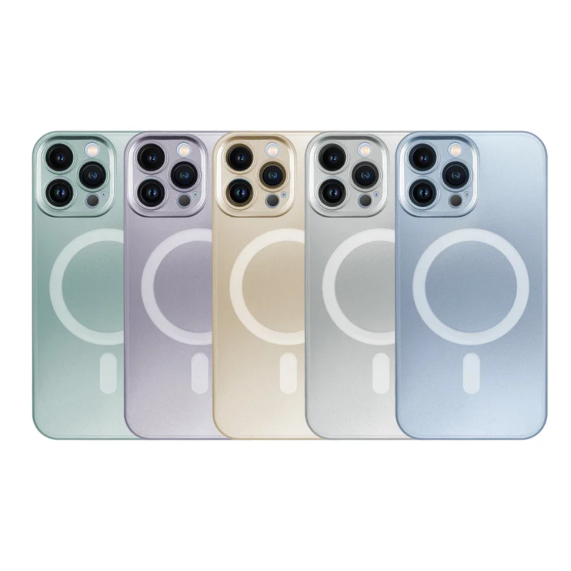 Capa Apokin para iPhone 12 Pro Silicone com Efeito Metálico Mate e MagSafe Variedade de cores