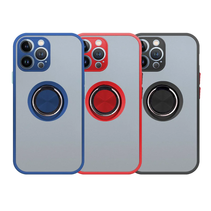Capa em Gel Apokin para iPhone 13 Pro Max com Suporte e Íman Fumada Azul - Imagem 1