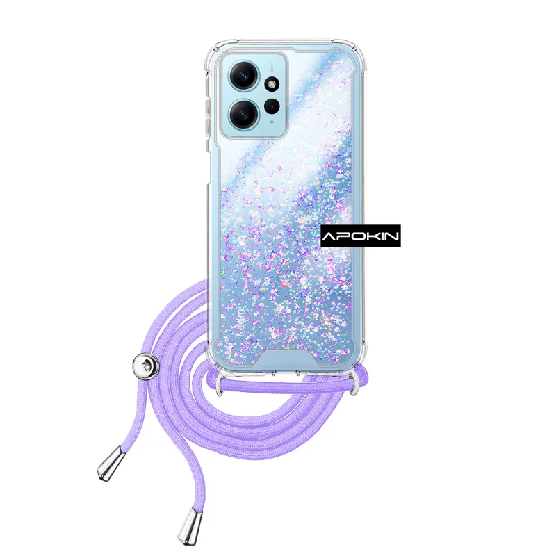 Capa de Gel Transparente Apokin com Cordão para Xiaomi Redmi Note 12 4G Lilás - Imagem 2