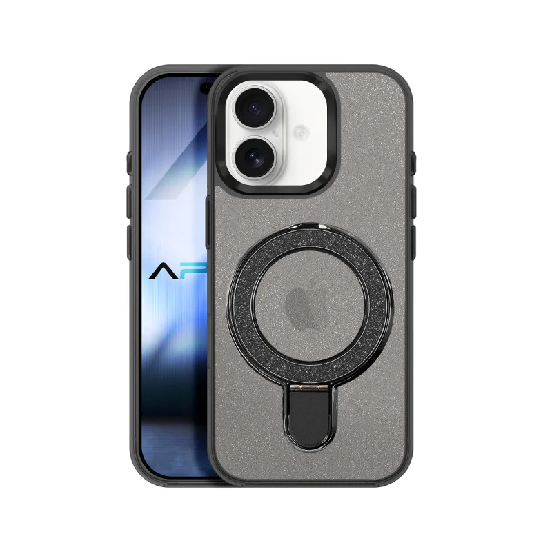 Capa Apokin com Purpurina e Anel MagSafe para iPhone 16 Variedade de cores - Imagem 2