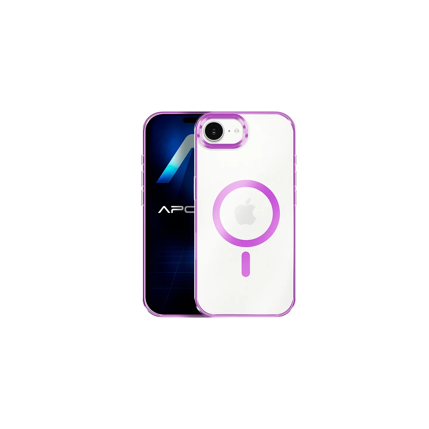 Capa Acrílica Premium Transparente com MagSafe iPhone 16e e 17e Lilás