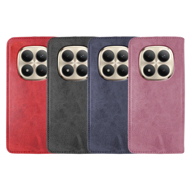 Capa tipo Livro com Porta-cartões Apokin para Xiaomi Redmi Note 15 Pro Plus Pele Sintética Preto