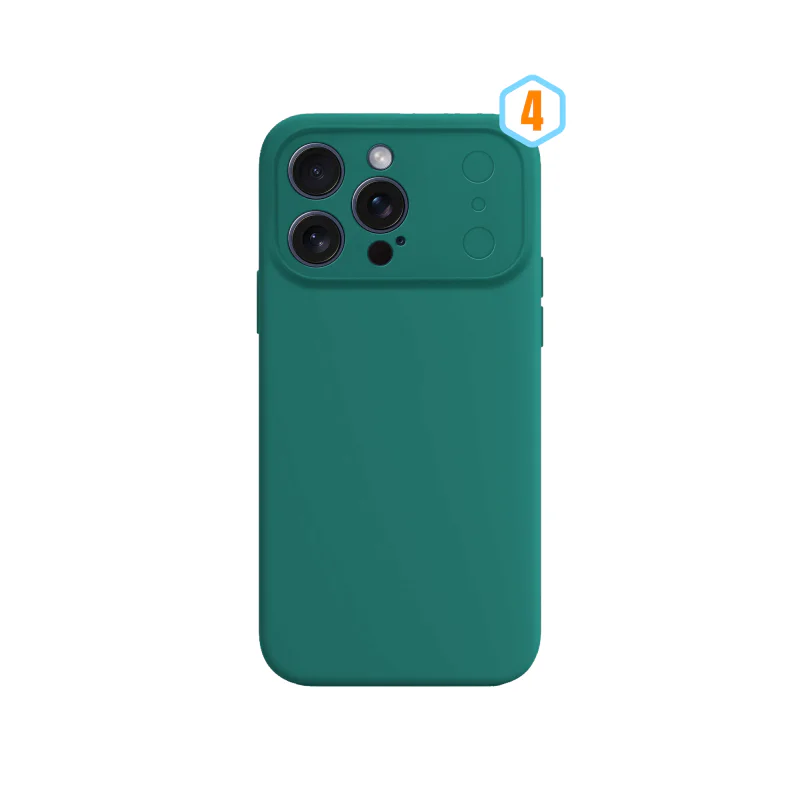 Capa de Silicone Apokin com Proteção de Câmara para iPhone 15 Pro Max Fúcsia - Imagem 5