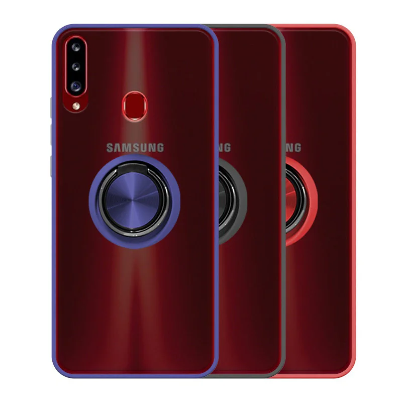 Capa Apokin para Samsung Galaxy A20s Gel com Suporte Magnético Efeito Fumado Vermelho - Imagem 1