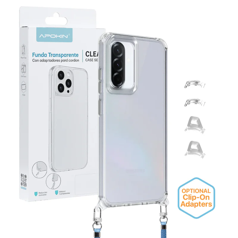 Capa Apokin ClearStrap 2 em 1 para Samsung Galaxy A56 com Cordão Transparente - Imagem 1