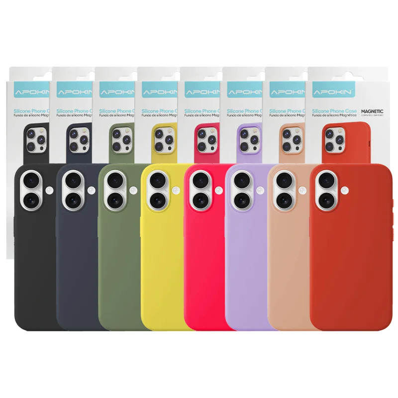 Capa Apokin para Apple iPhone 16 Plus Silicone Líquido com MagSafe Vermelho - Imagem 1