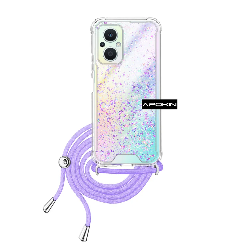 Capa Apokin para Oppo Reno 8 Lite Gel Transparente com Cordão Preto - Imagem 2