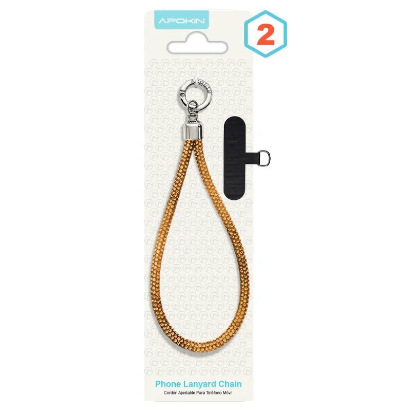 Cordão Apokin de Pulseira com Brilhantes e Adaptador Universal Dourado - Imagem 3