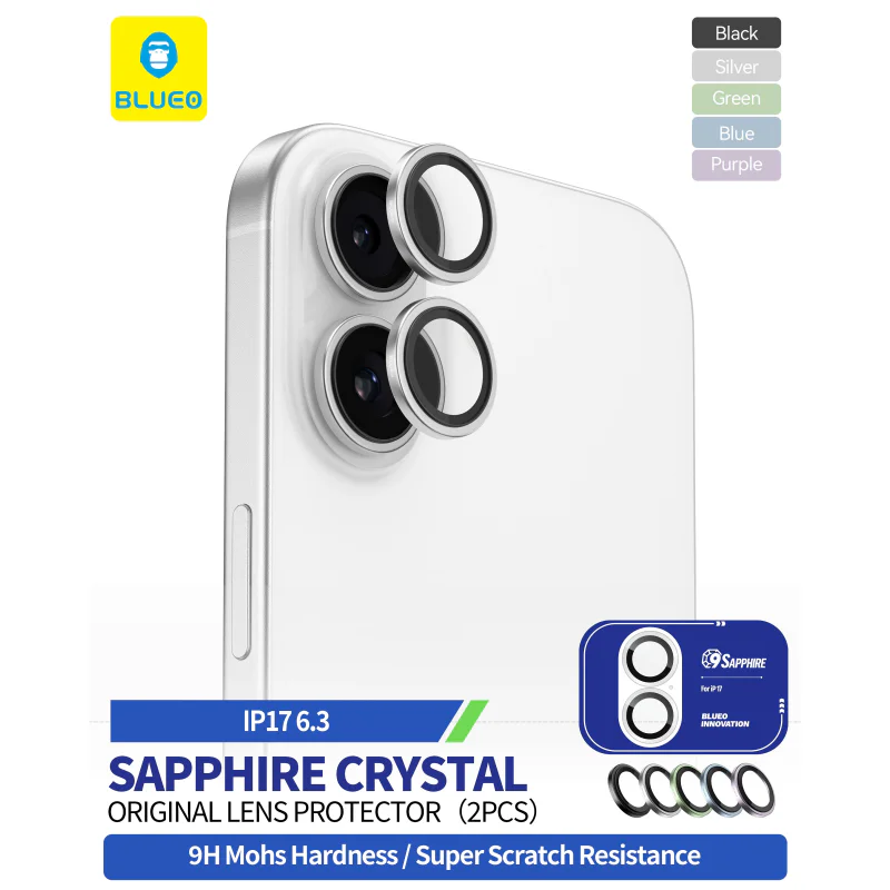 Protetor de Lente de Câmara Apokin em Cristal Safira para iPhone 17 Prata - Imagem 2
