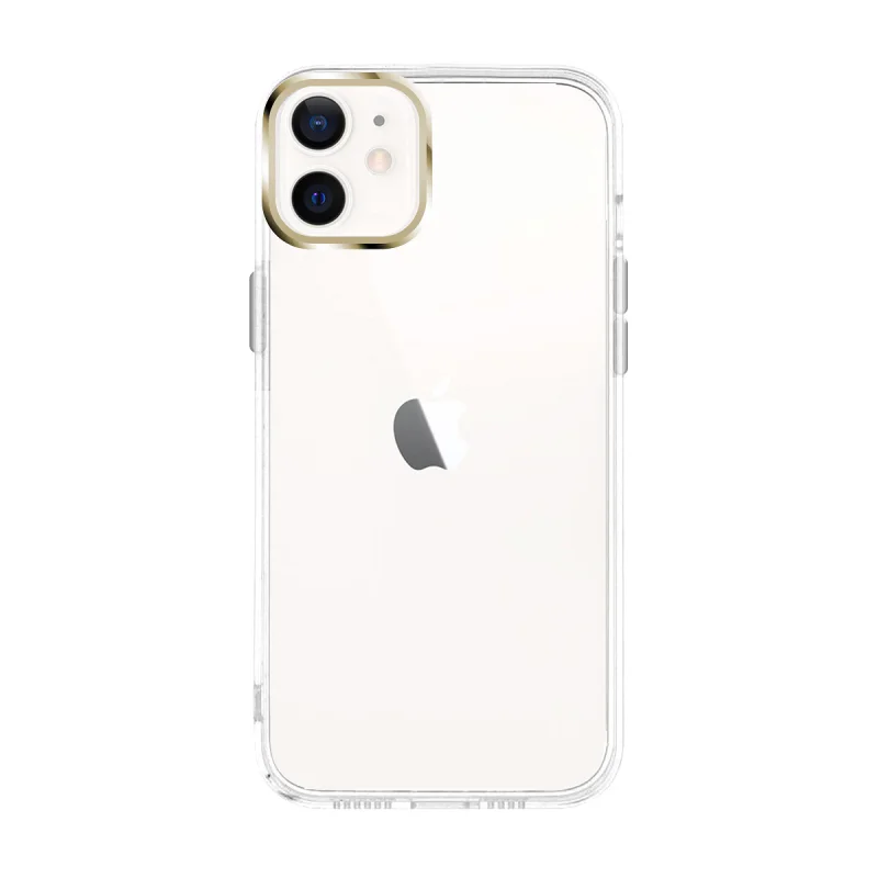 Capa Apokin para iPhone 12 em Acrílico Rígido Transparente com Bordo em Alumínio Azul - Imagem 4