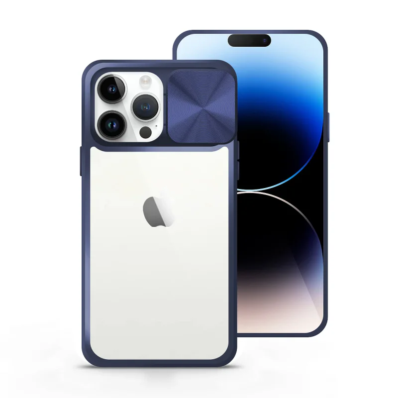 Capa Antichoque Apokin em Gel com Tampa Deslizante para iPhone 14 Pro Azul marinho - Imagem 3