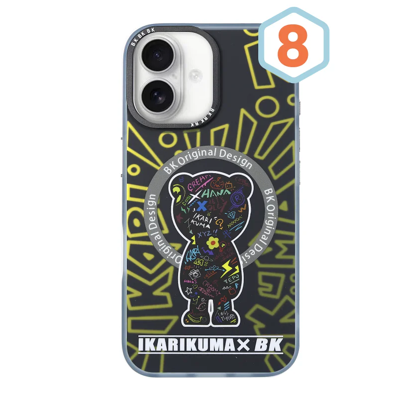 Capa Apokin Mikalen para iPhone 16 Pro com Urso Preto e MagSafe 3 - Imagem 6