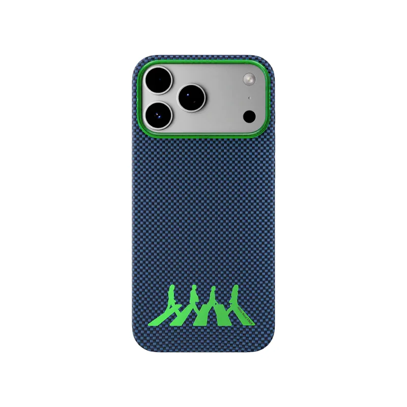 Capa Apokin Airity Abbey Road 1969 para iPhone 17 Pro e 18 Pro Fibra de Aramida Verde