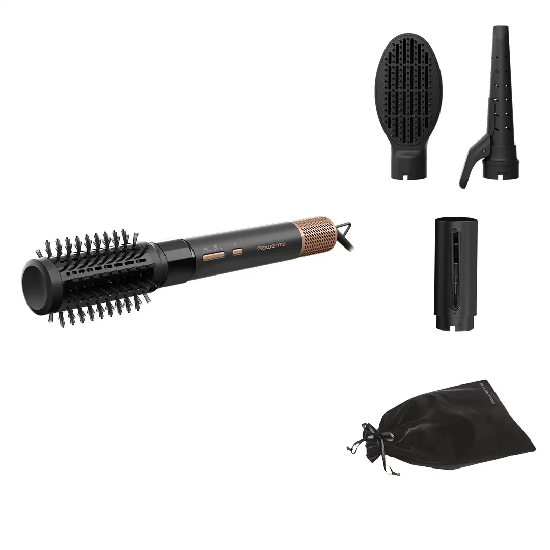 Escova Modeladora de Ar Rowenta Air Shape UB9820E0 Iónica com 4 Acessórios Preto e Cobre
