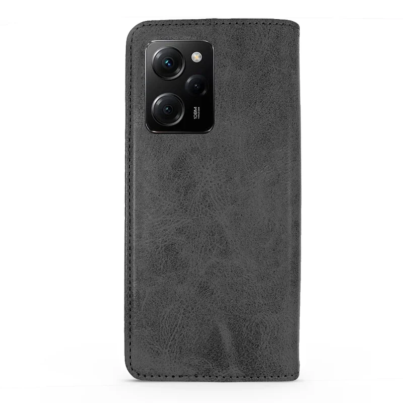 Capa Tipo Livro Apokin para Xiaomi Poco X5 Pro em Pele Sintética com Porta-Cartões Preto - Imagem 4